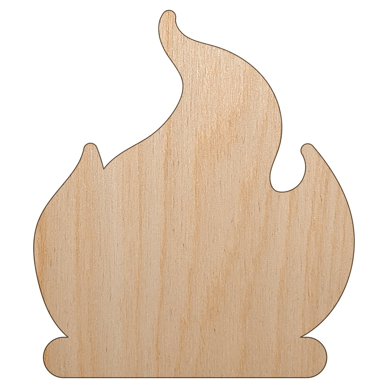 Flammable Fire Icon Unfinished Wood Shape Piece Cutout for DIY Craft Projects